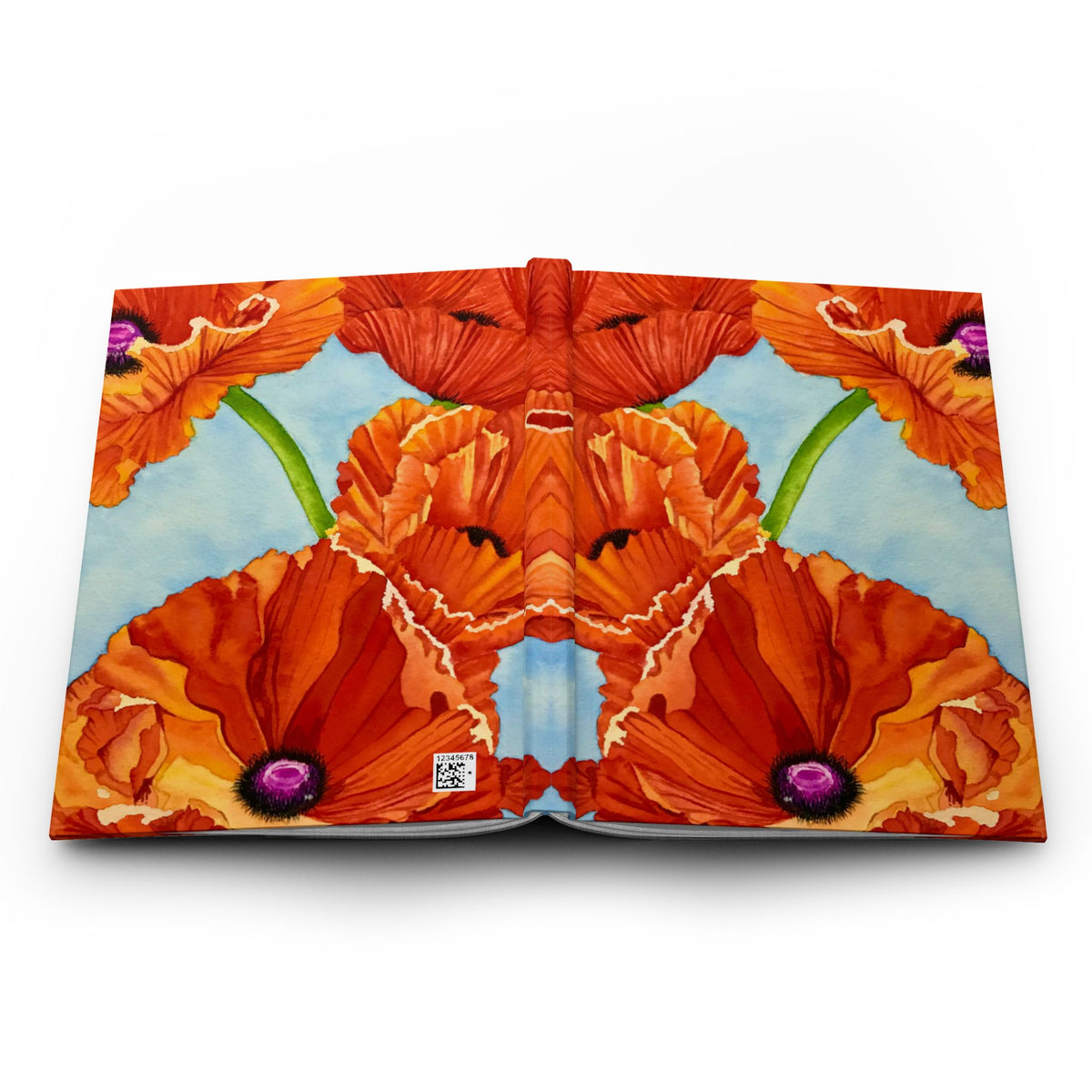 Red Poppy Hardcover Blank Journal