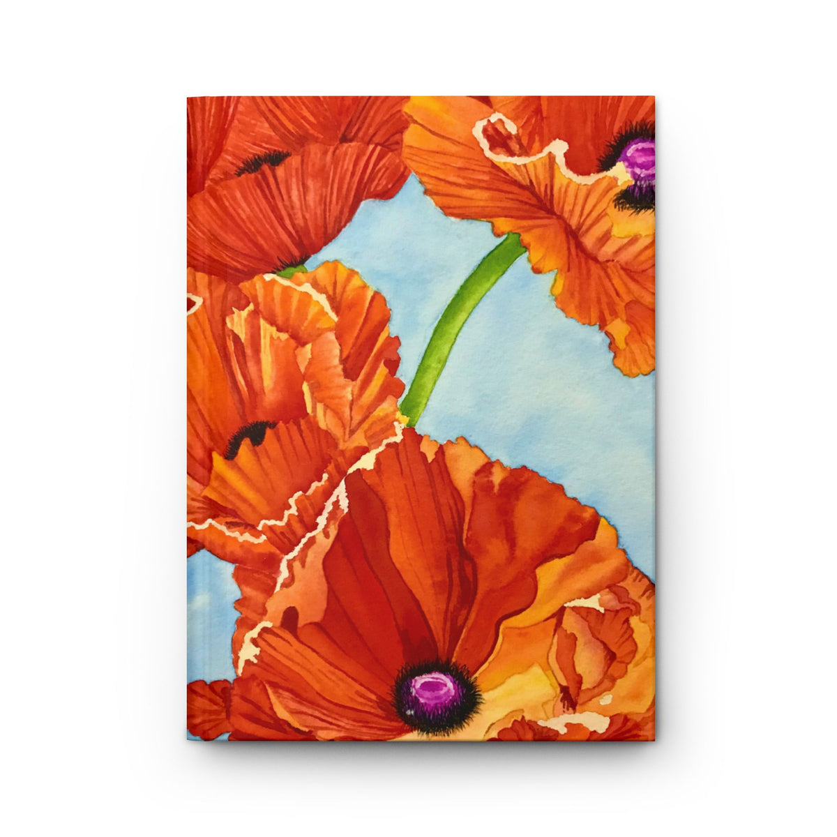 Red Poppy Hardcover Blank Journal