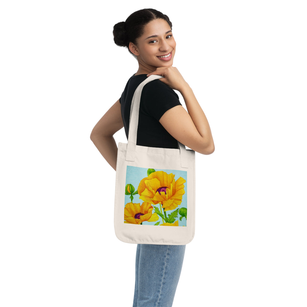 Golden Poppy Organic Cotton Tote Bag