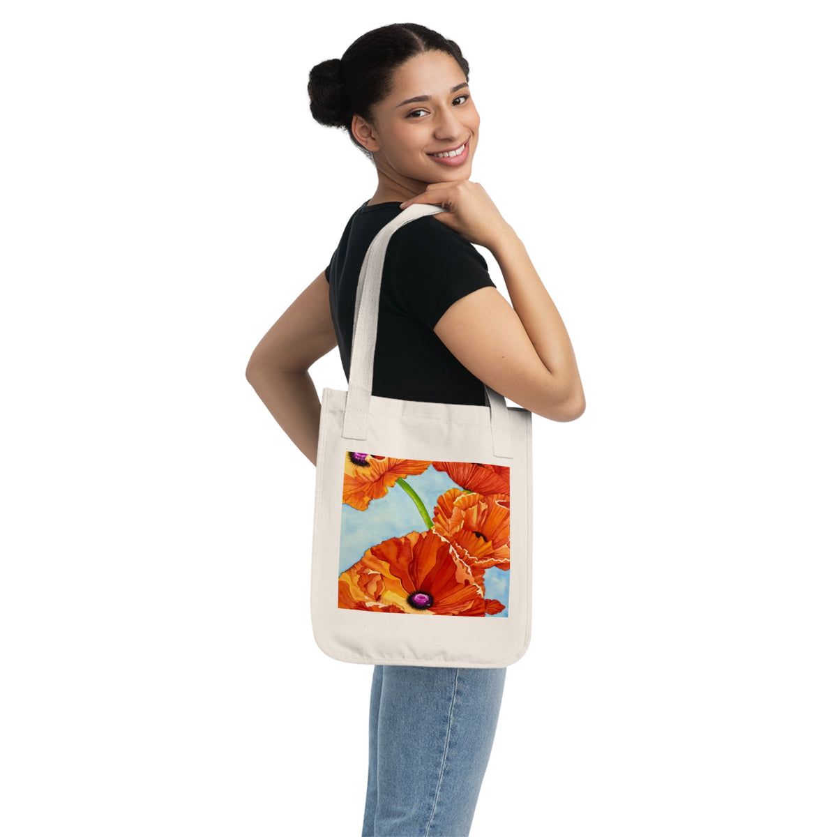 Red Poppy Organic Cotton Tote Bag