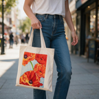 Red Poppy Canvas Tote Bag