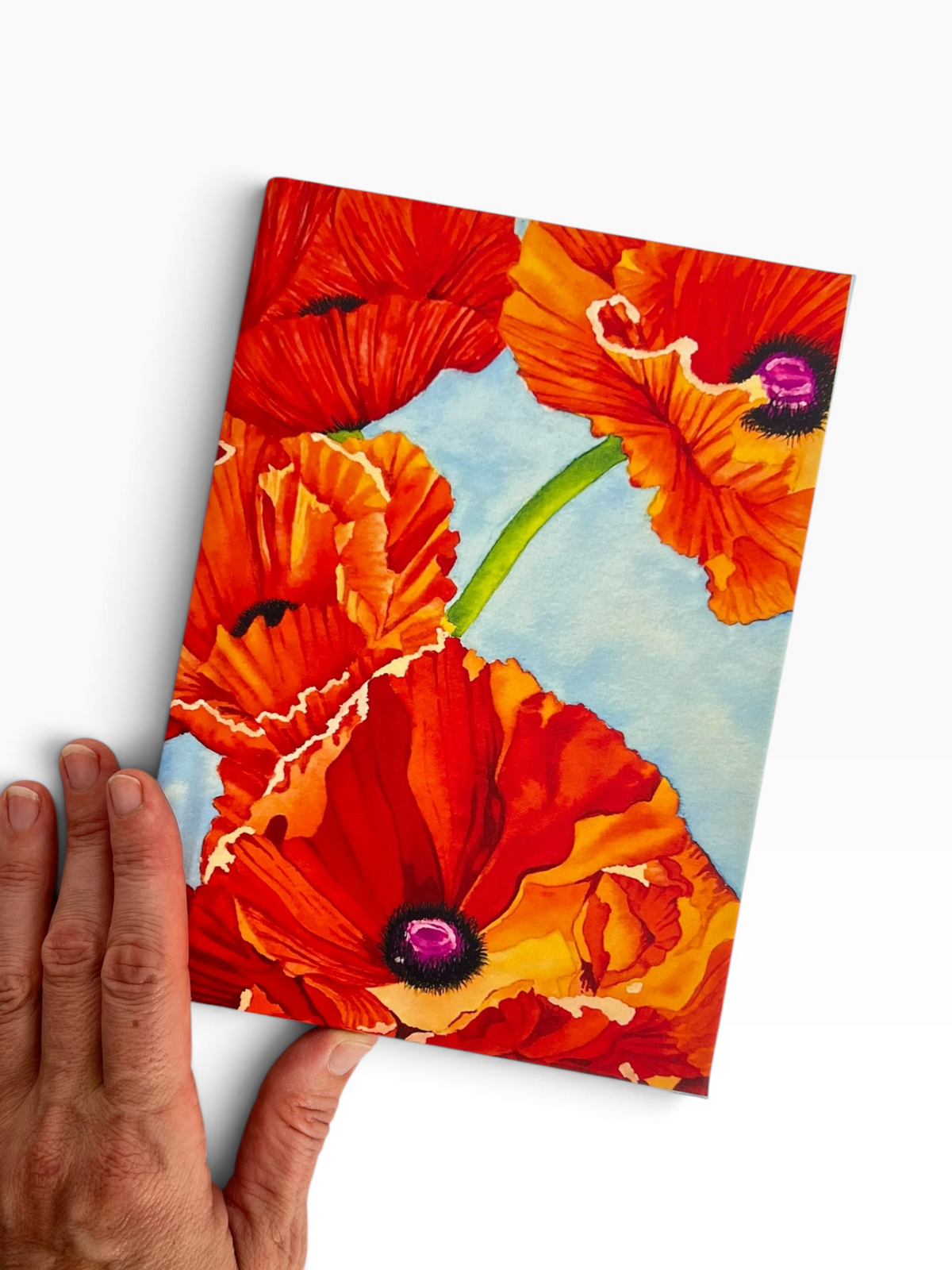 Red Poppy Hardcover Blank Journal