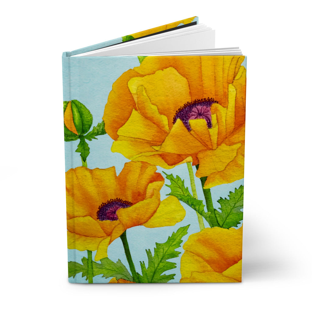 Golden Poppy Hardcover Blank Journal