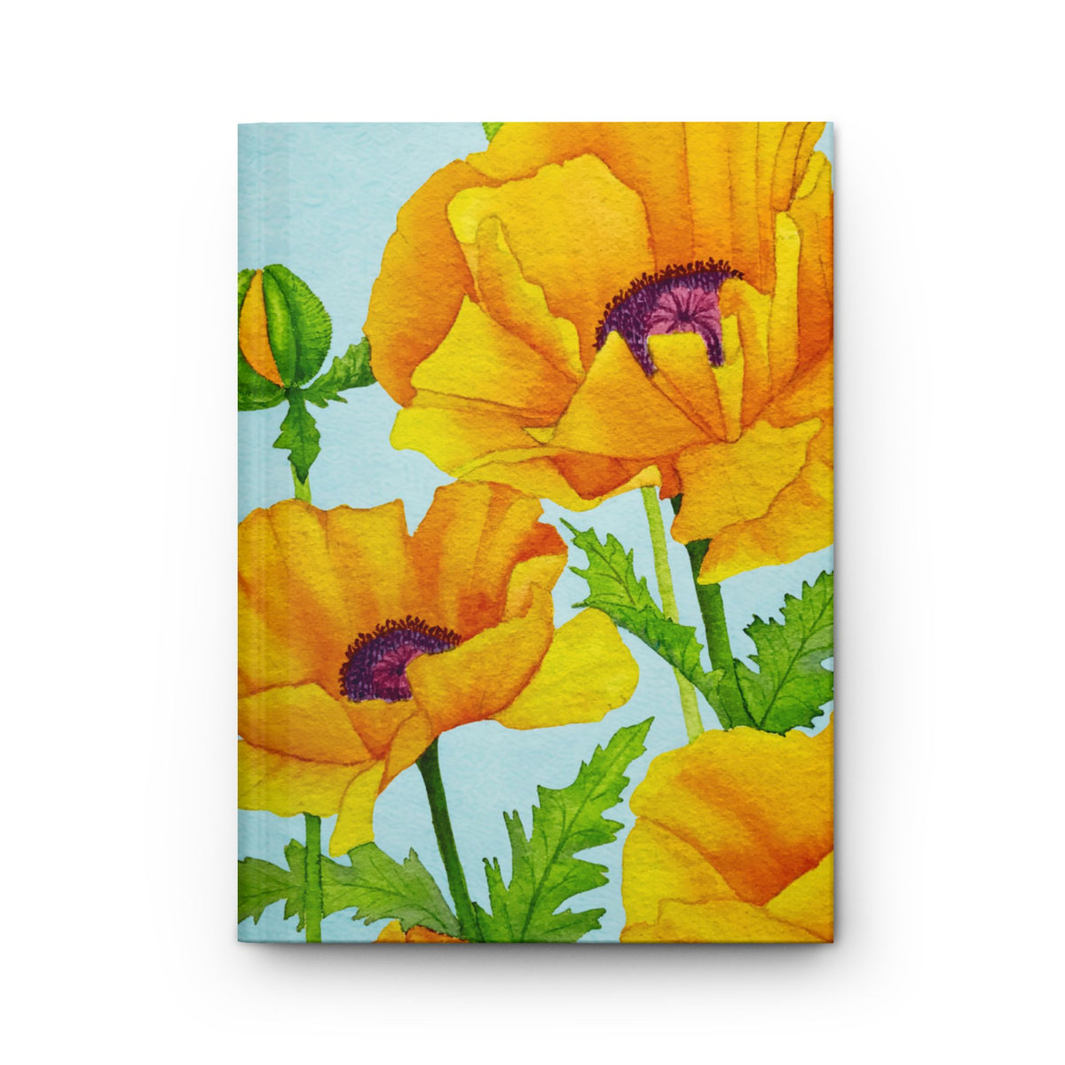 Golden Poppy Hardcover Blank Journal