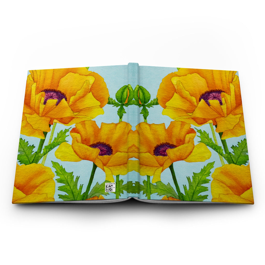 Golden Poppy Hardcover Blank Journal