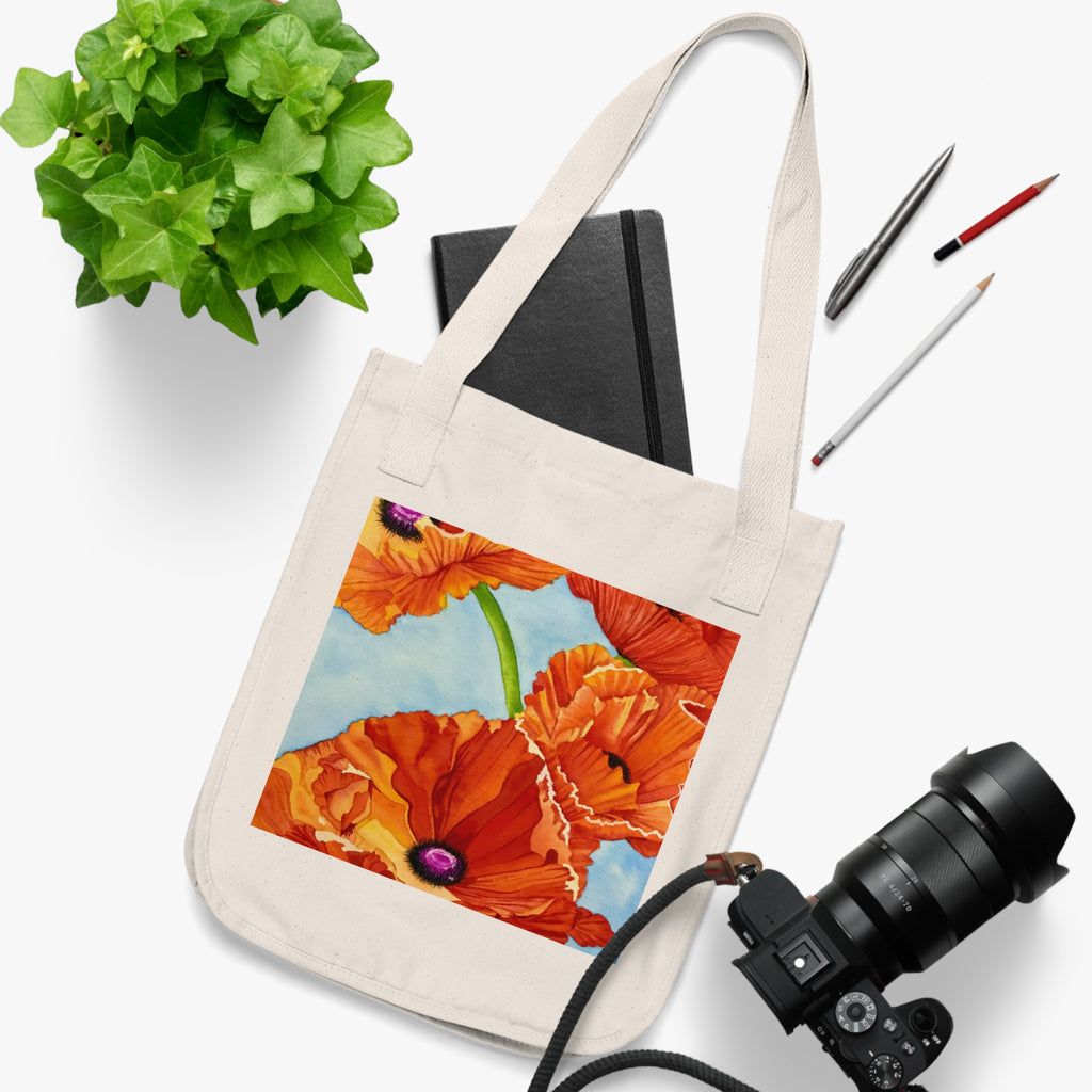 Red Poppy Organic Cotton Tote Bag